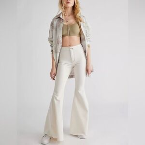 NWOT We The Free by Free People Just Float on Flare Jeans in Heavenly White